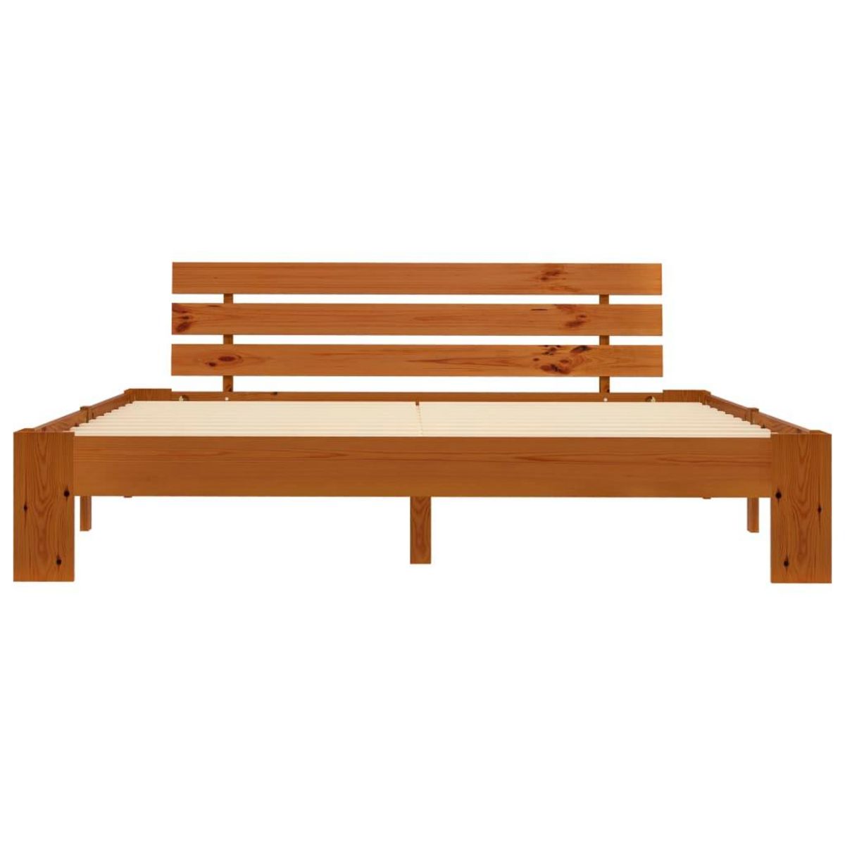 VIDAXL Cadre de lit sans matelas marron miel 160x200cm bois pin massif