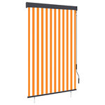 VIDAXL Store roulant d'exterieur 120x250 cm Blanc et orange