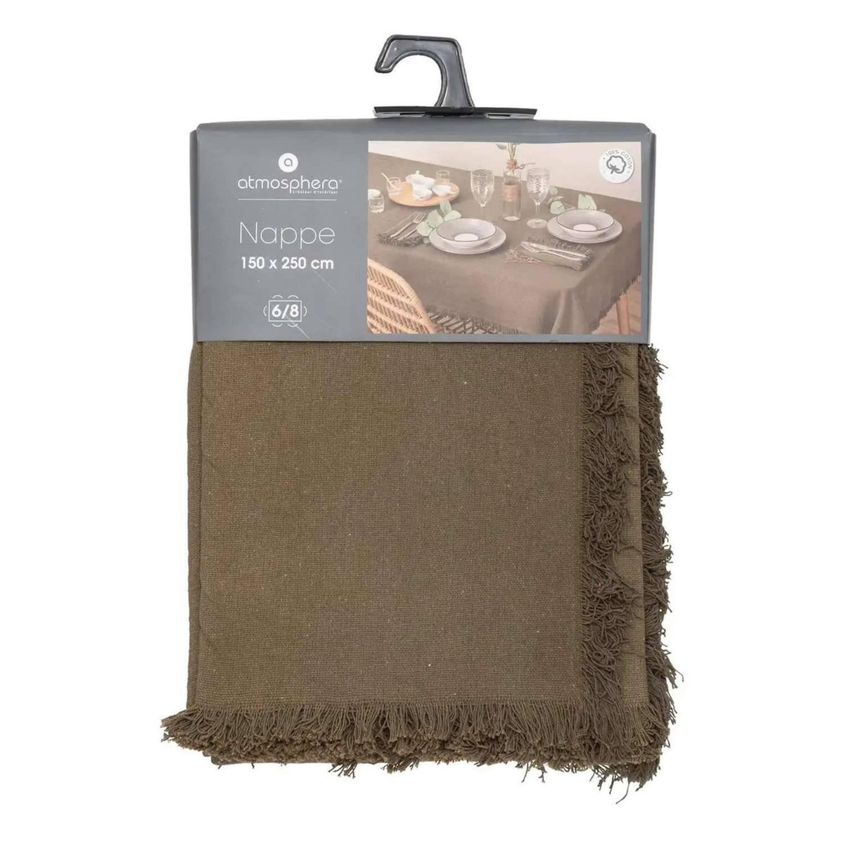 ATMOSPHERA Nappe à franges - 100% coton