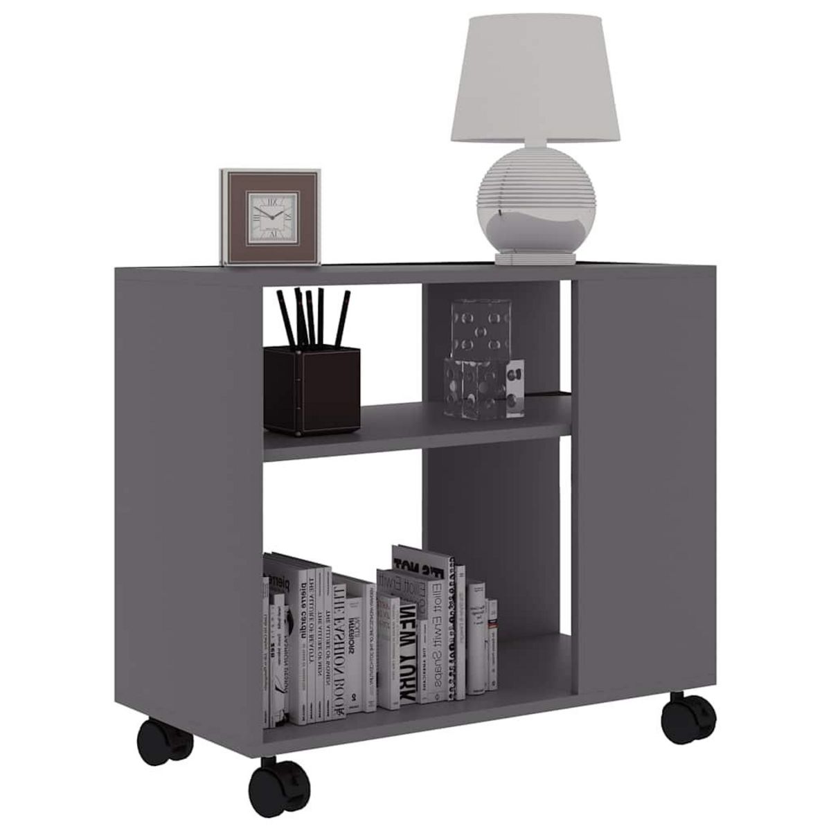 VIDAXL Table d'appoint Gris 70x35x55 cm Bois d'ingenierie