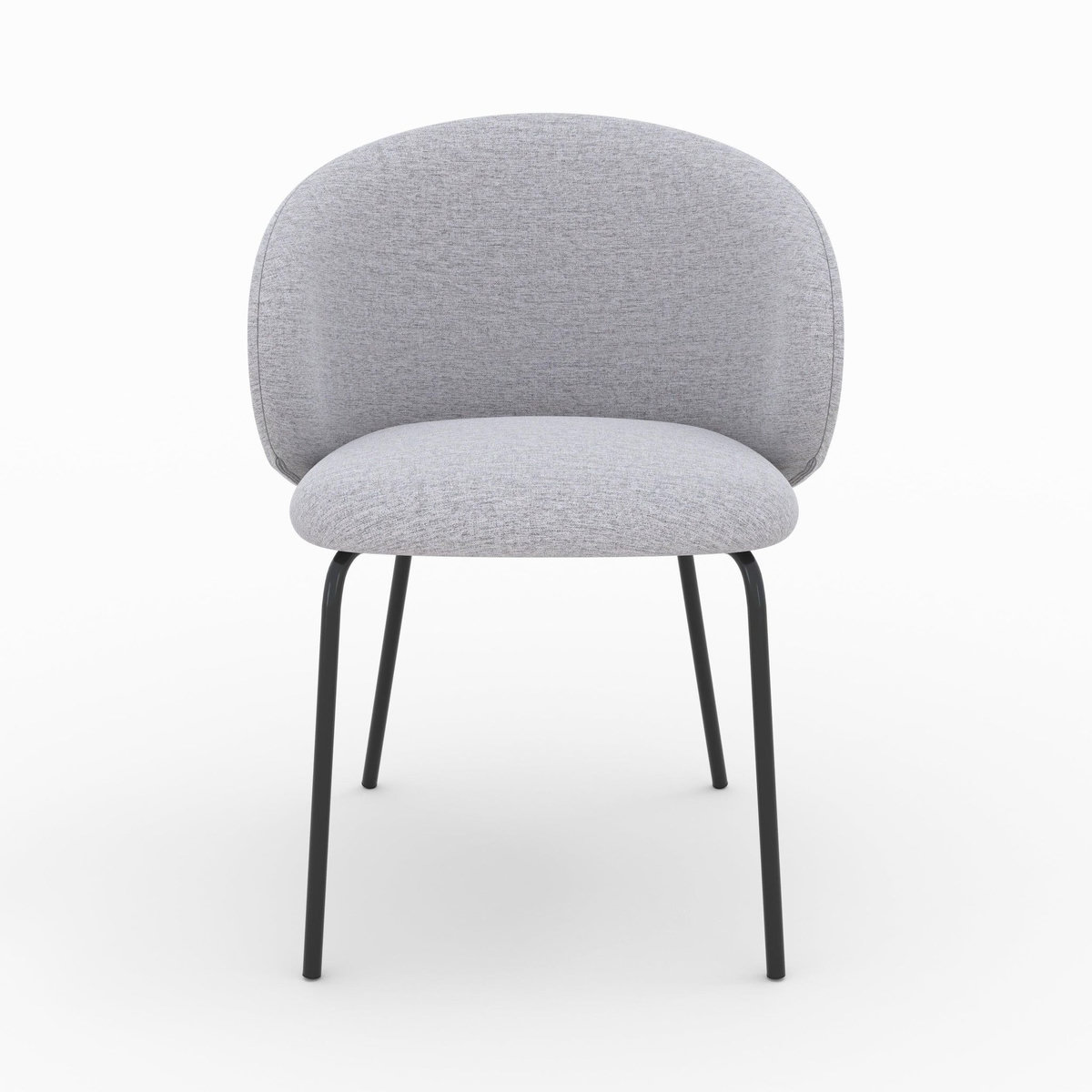 Rendez vous déco Lot de 2 chaises en tissu beige et pieds en métal noir - Victoria