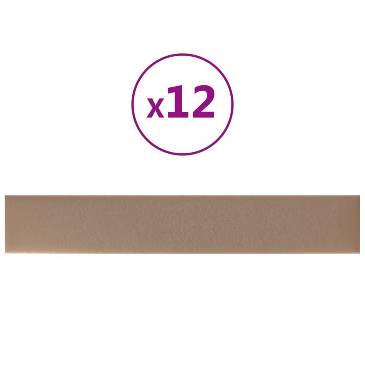 VIDAXL Panneaux muraux 12 pcs Cappuccino 90x15 cm Similicuir 1,62 m²