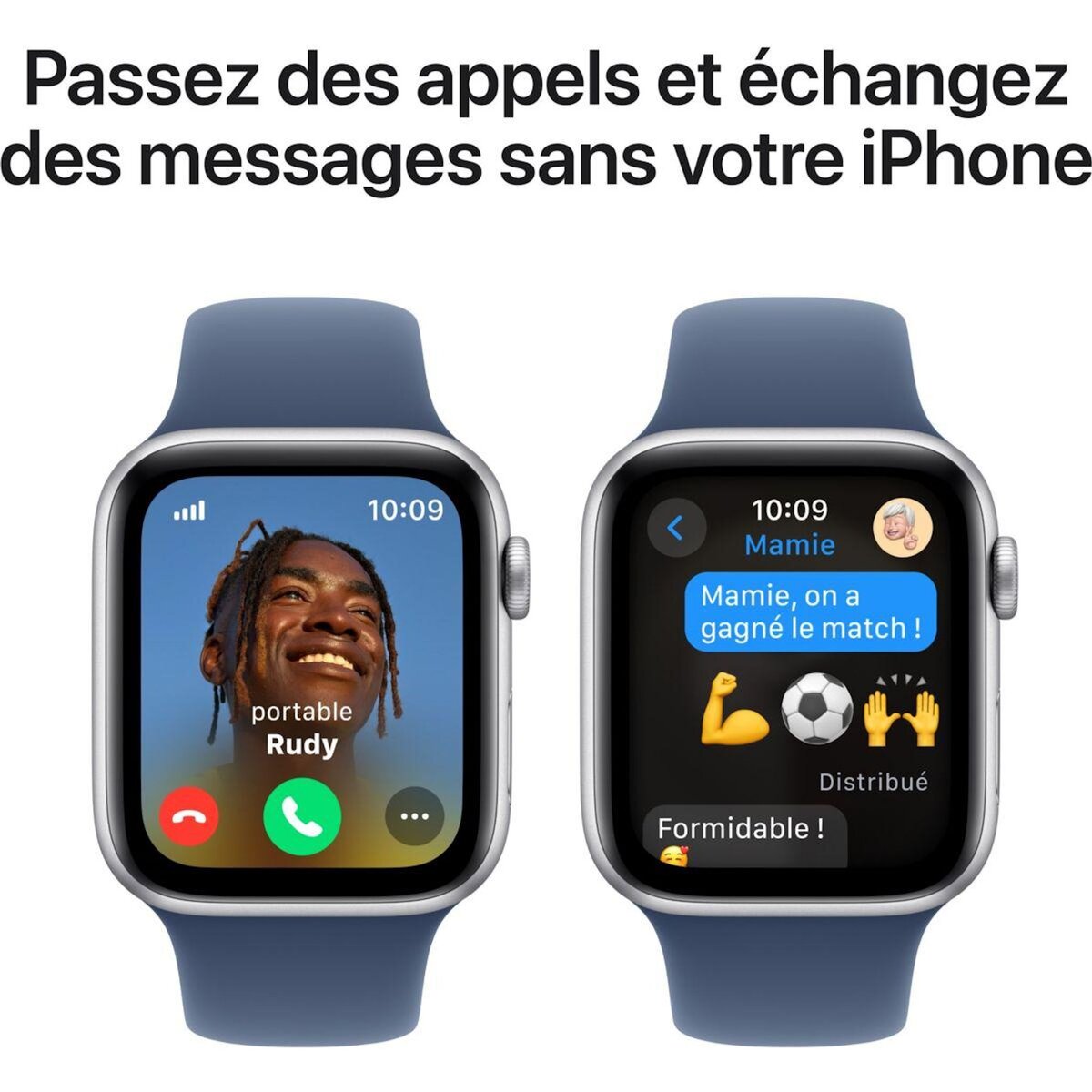 APPLE Montre connectée SE 40mm Argent/Denim S/M Cellular