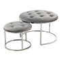 Voir la diapositive 1 : Paris Prix Lot de 2 Tabourets  Becky  60cm Gris & Argent