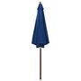 Voir la diapositive 5 : VIDAXL Parasol avec mat en bois 300x258 cm Bleu