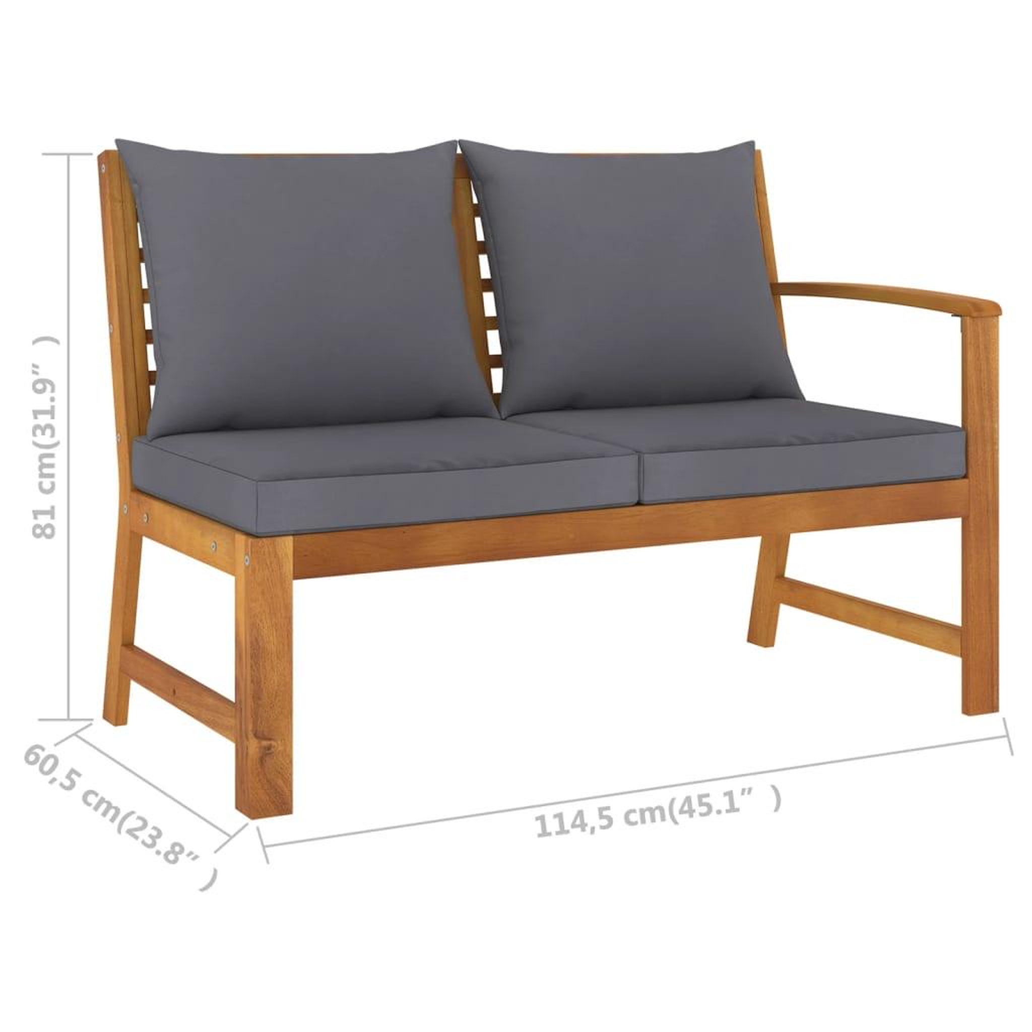Voir la diapositive 6 : VIDAXL Salon de jardin 9 pcs avec coussin Bois d'acacia solide