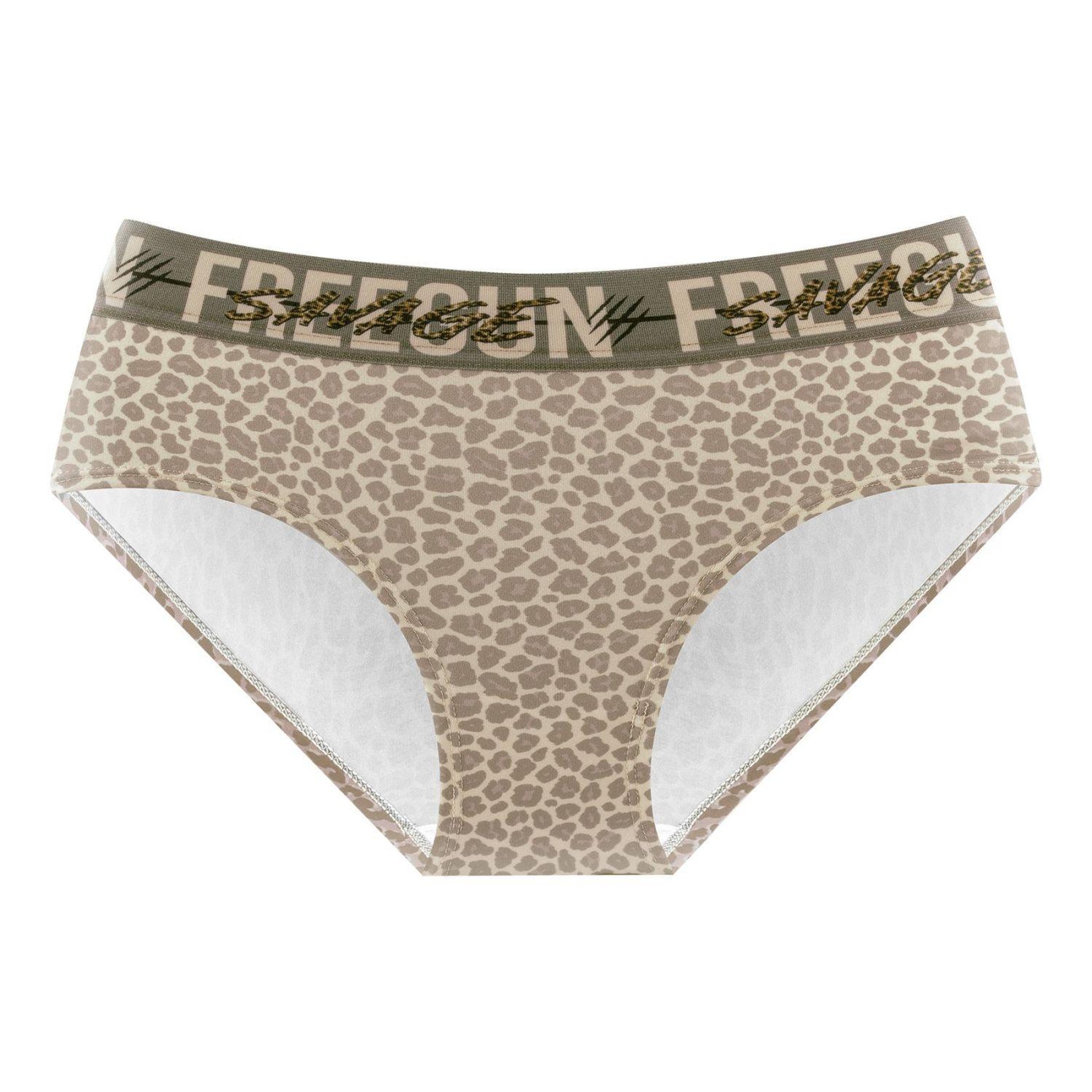 Voir la diapositive 5 : FREEGUN Lot de 4 culottes femme leopard