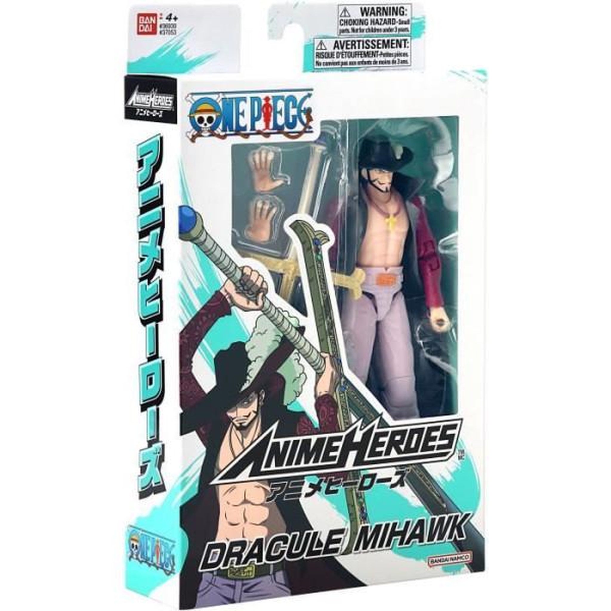 Voir la diapositive 5 : BANDAI Figurine Anime Heroes articulée - BANDAI - One Piece - Dracule Mihawk oeil de Faucon - 17 cm