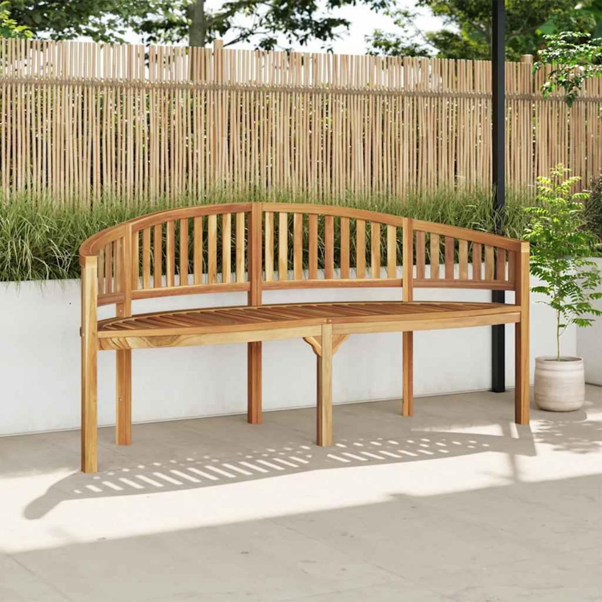 VIDAXL Banc de jardin en forme de banane 180 cm bois de teck solide