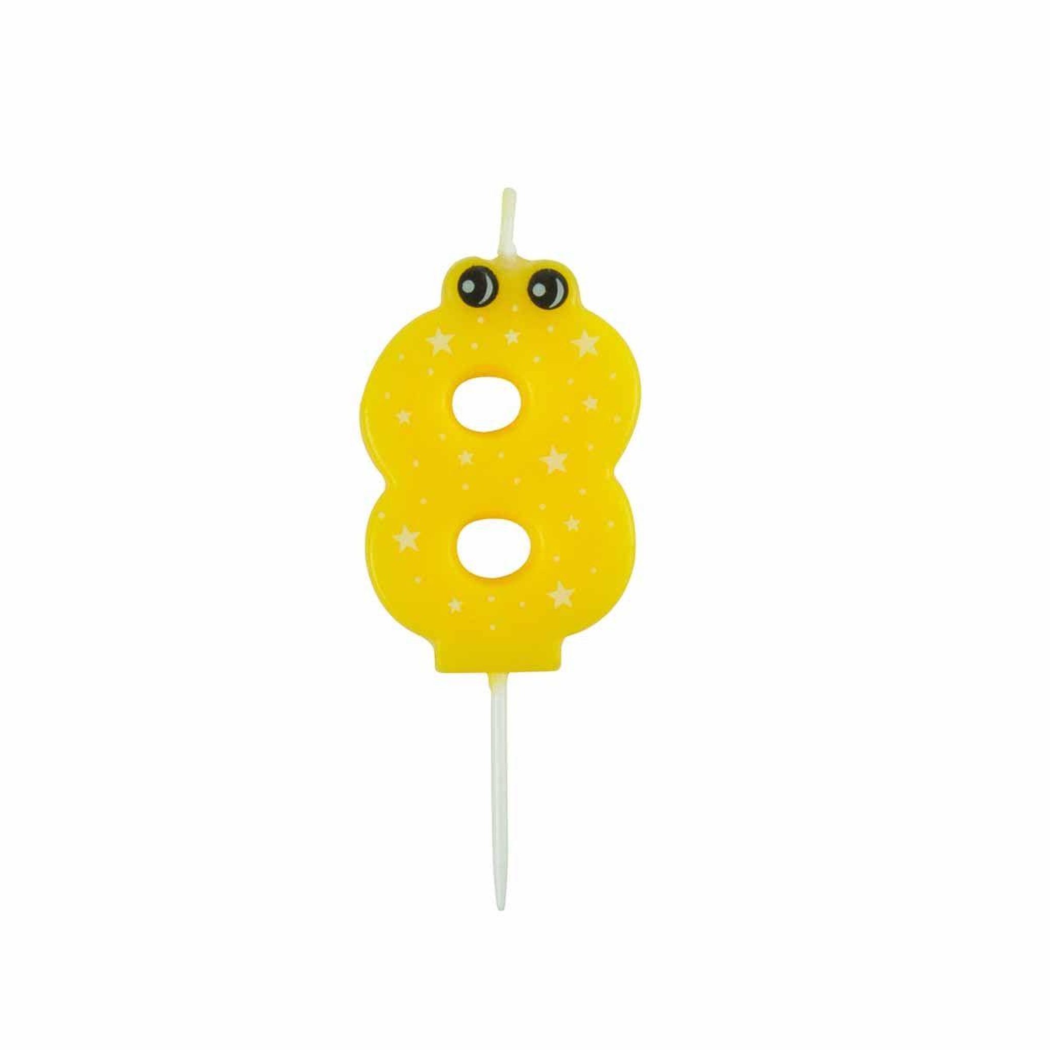 HOMEA Bougie d'Anniversaire  Chiffre 8  5cm Jaune