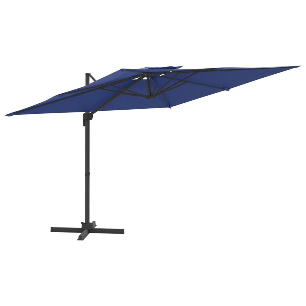 VIDAXL Parasol cantilever a double toit Bleu azure 400x300 cm