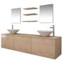 Voir la diapositive 2 : VIDAXL Dix pieces pour salle de bains avec lavabo et robinet beige