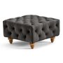 Voir la diapositive 3 : LISA DESIGN Walter - pouf chesterfield en velours - pieds bois