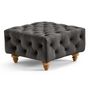 Voir la diapositive 3 : LISA DESIGN Walter - pouf chesterfield en velours - pieds bois