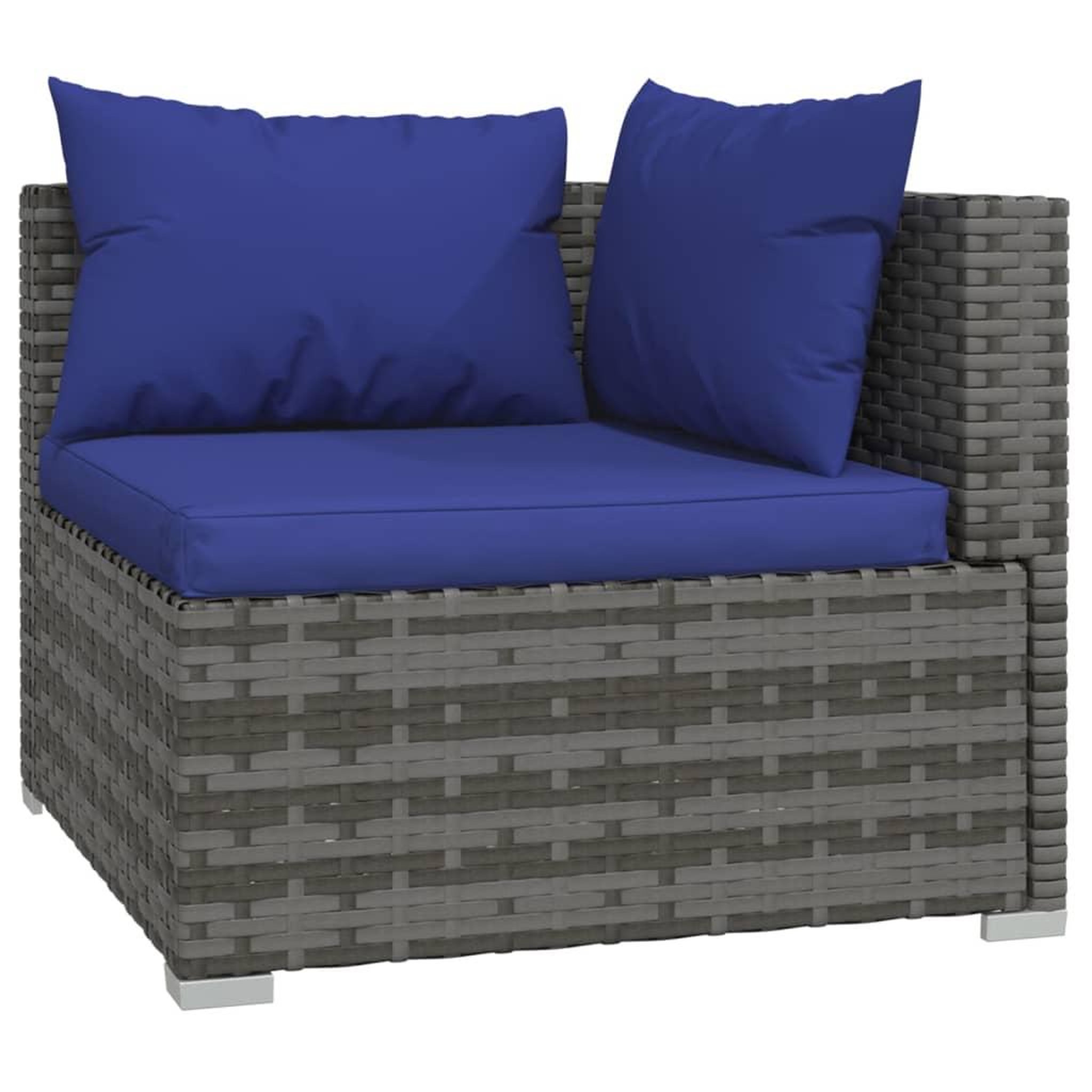 Voir la diapositive 3 : VIDAXL Salon de jardin 5 pcs avec coussins resine tressee gris