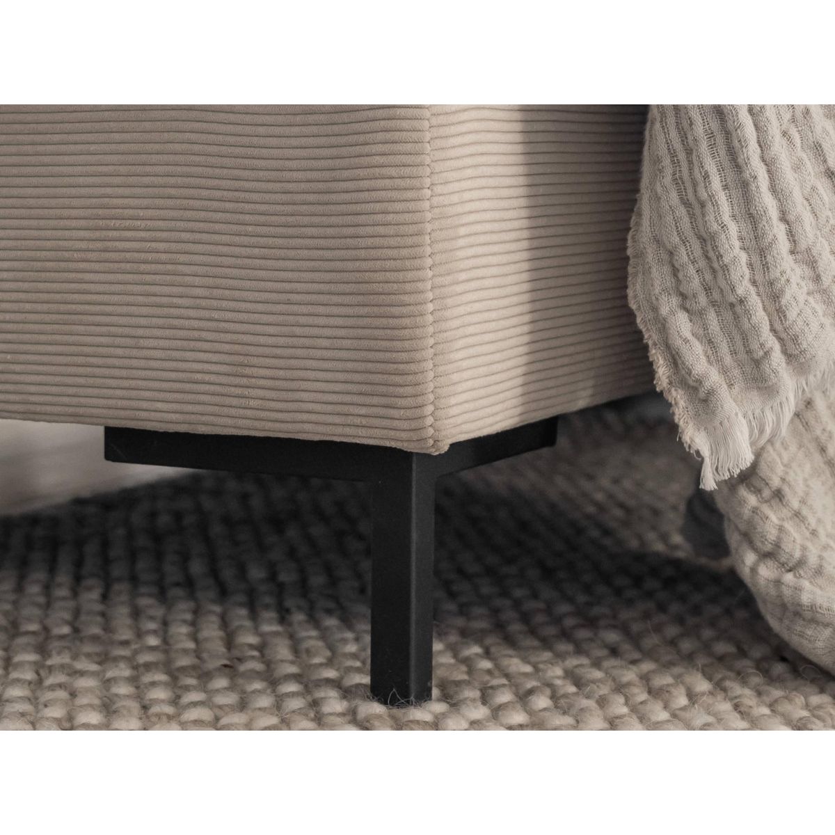 BEST MOBILIER Lilly - canapé panoramique d'angle gauche - 7 places - convertible avec coffre - en velours côtelé