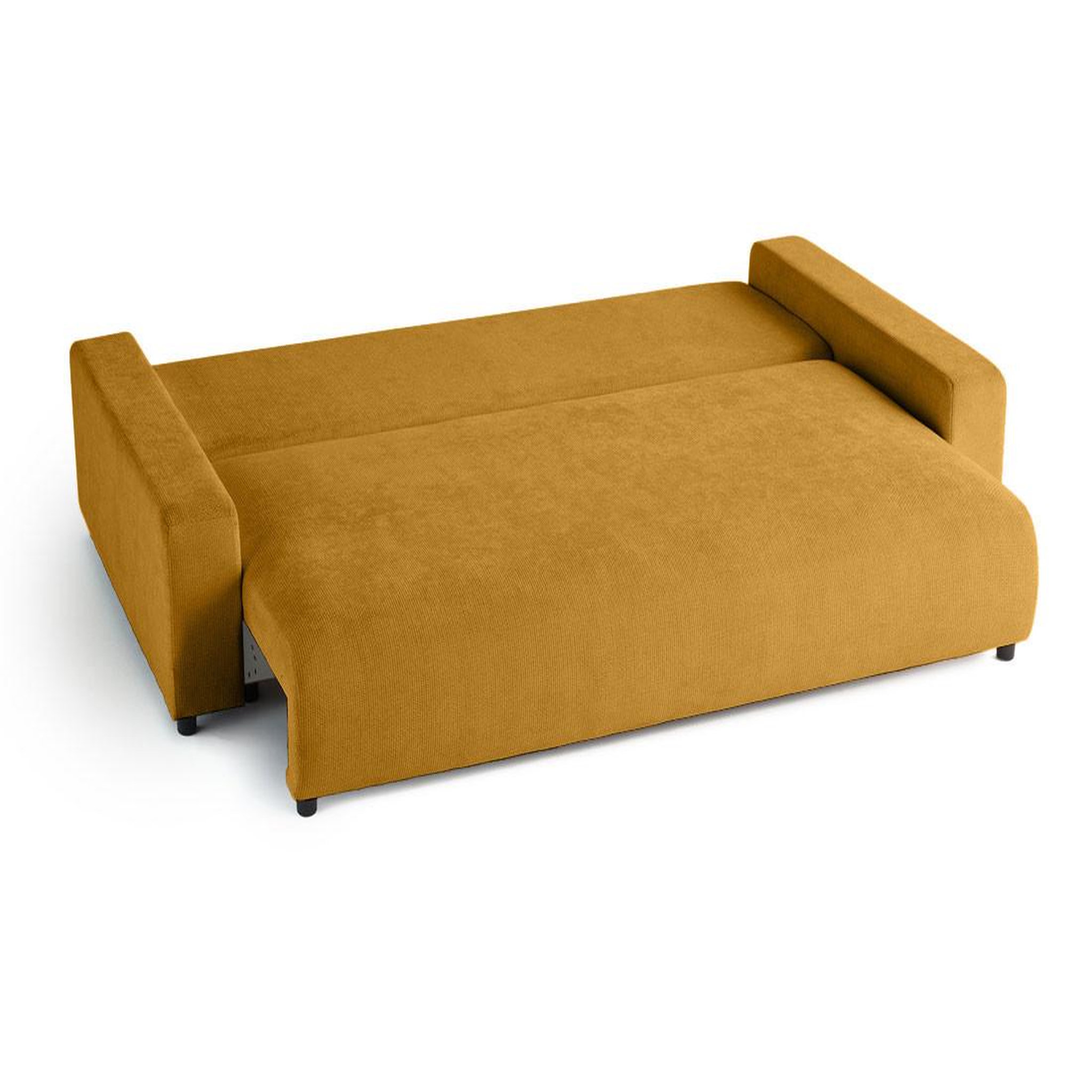 Voir la diapositive 2 : BEST MOBILIER Pivoine - canapé droit 3 places - convertible avec coffre - en velours texturé