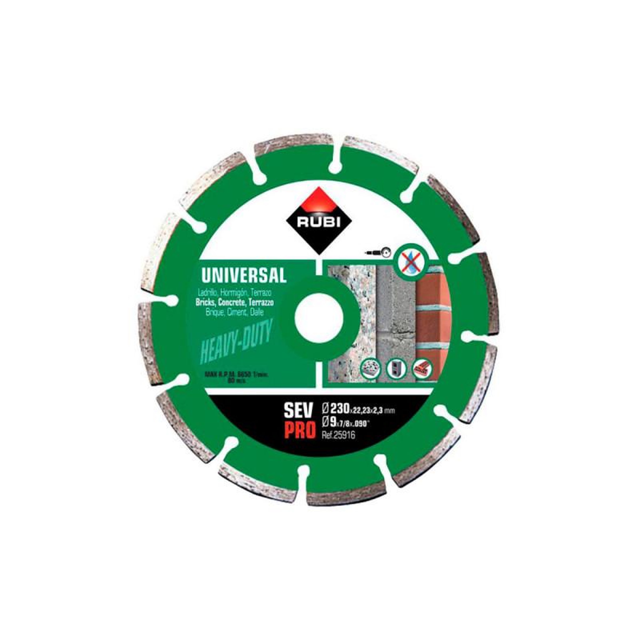 RUBI Disque diamant pro RUBI - Diamètre 230 mm