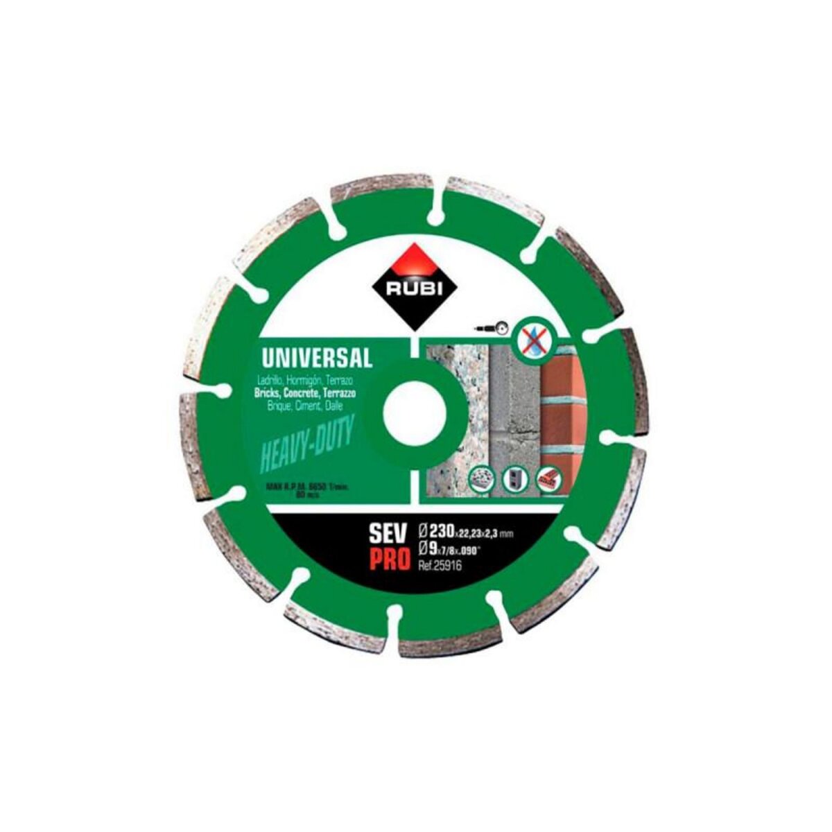 RUBI Disque diamant pro RUBI - Diamètre 230 mm