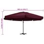 Voir la diapositive 5 : VIDAXL Parasol de jardin et mat en aluminium 600 cm rouge bordeaux