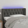Voir la diapositive 1 : VIDAXL Tete de lit a LED Gris fonce 93x16x78/88 cm Velours