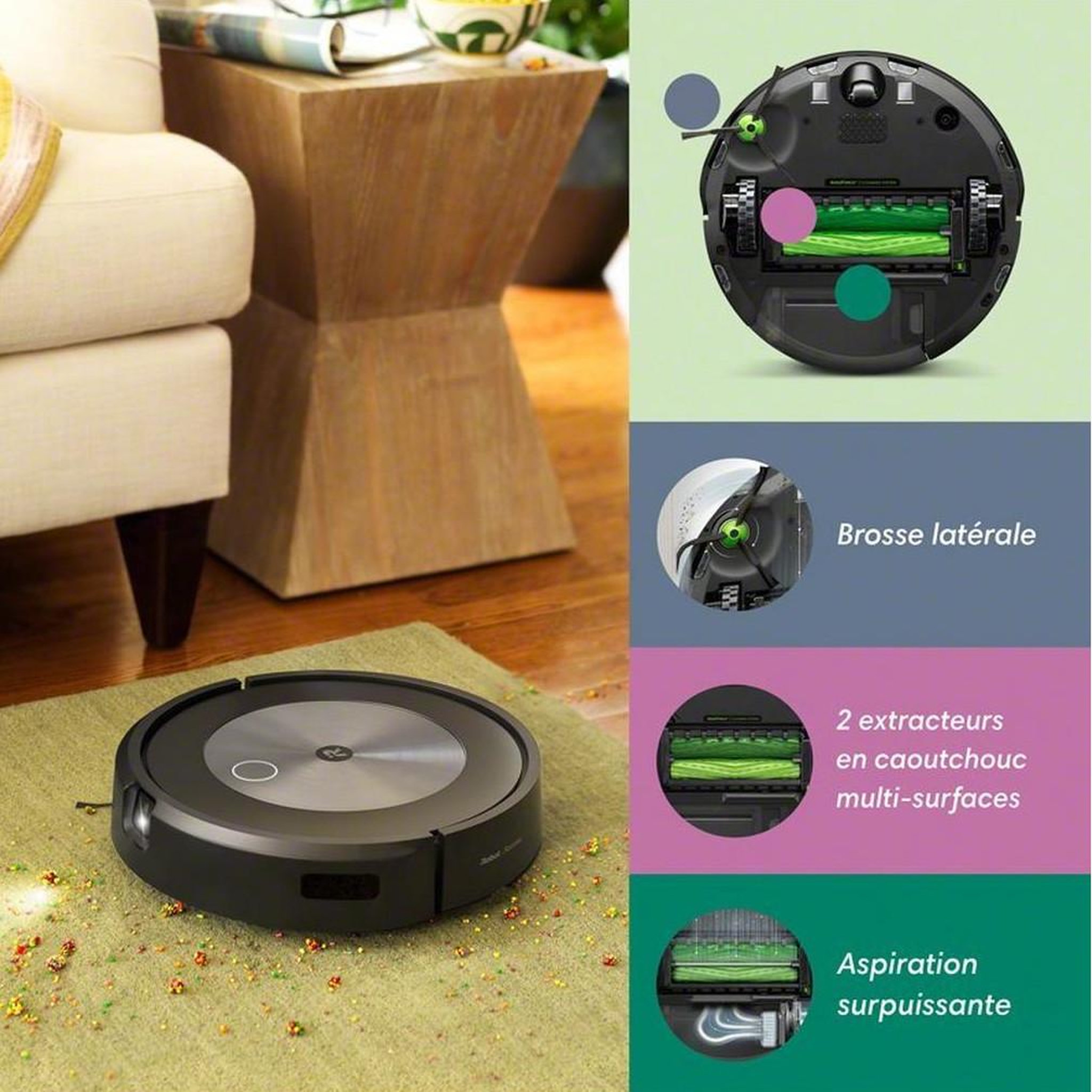 Voir la diapositive 5 : IROBOT Aspirateur robot connecté avec système d'autovidage - j755840