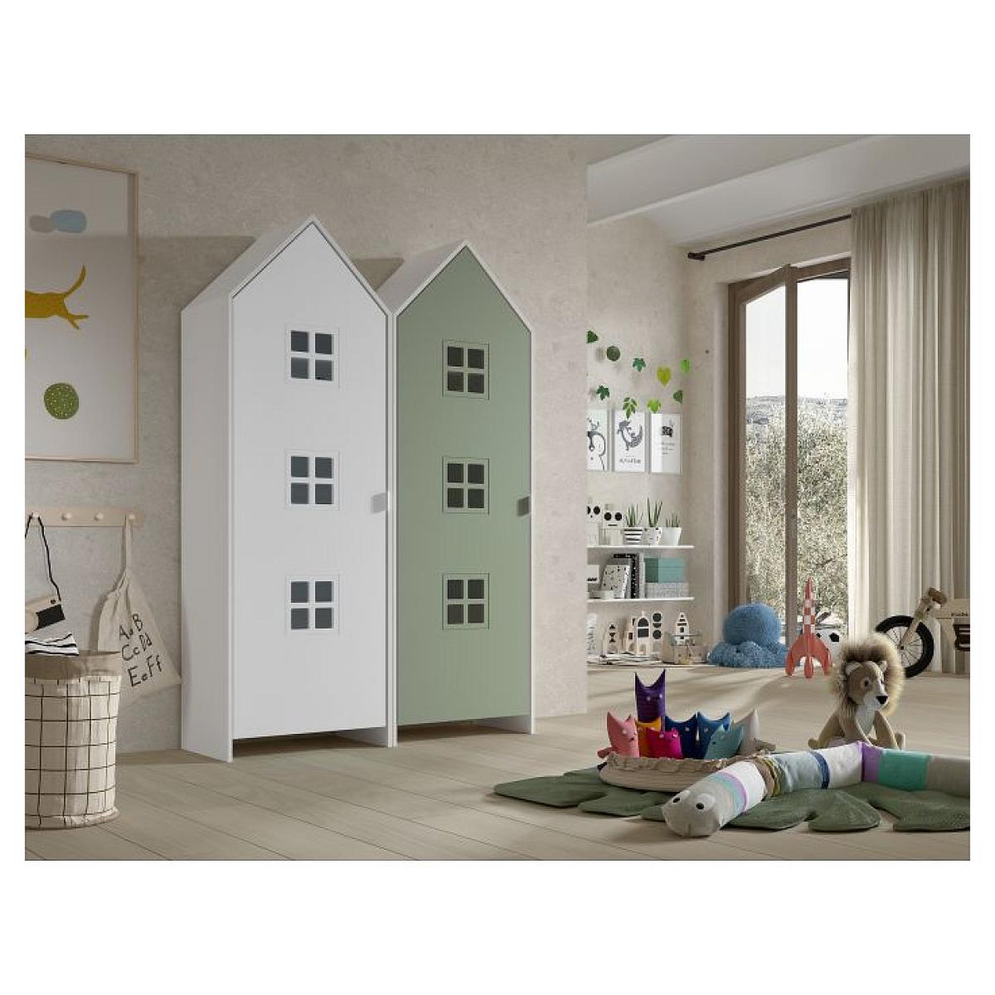 Voir la diapositive 2 : Vipack Combinaison D'armoires 2 Parties Casami Bruges blanc vert