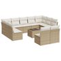 Voir la diapositive 2 : VIDAXL Salon de jardin avec coussins 12 pcs beige resine tressee
