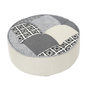 Voir la diapositive 1 : TOILINUX Pouf rond patchwork - Beige et Gris