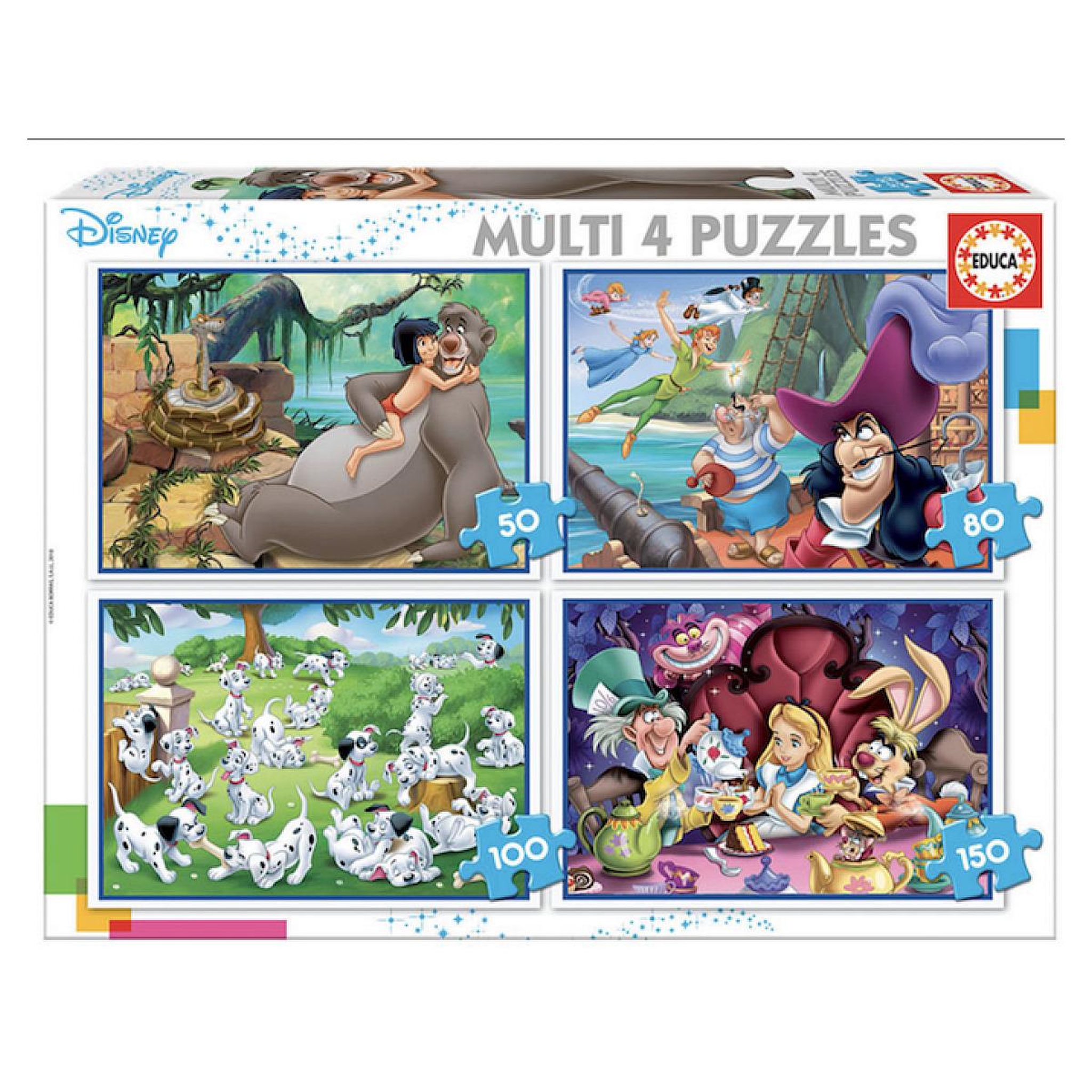 EDUCA Puzzle multi 4 en 1 - Classiques Disney -