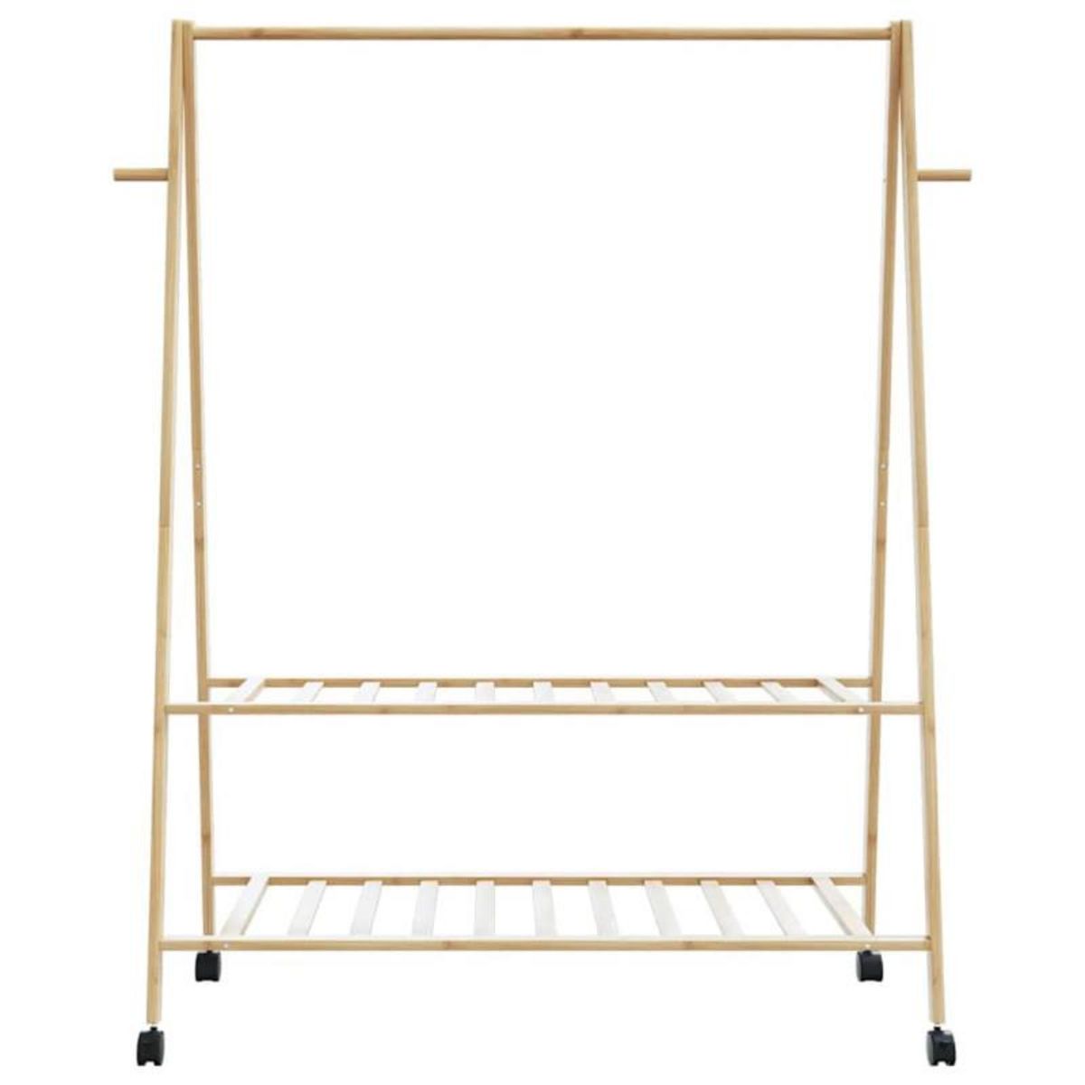VIDAXL Porte vêtements et étagères roulettes 132x45,5x155,5cm bambou