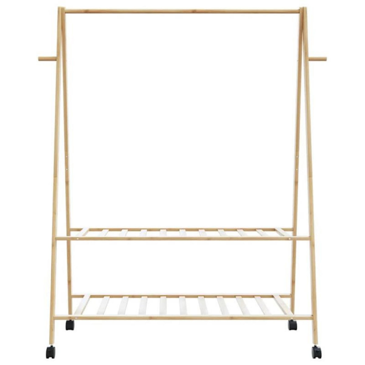 VIDAXL Porte vêtements et étagères roulettes 132x45,5x155,5cm bambou