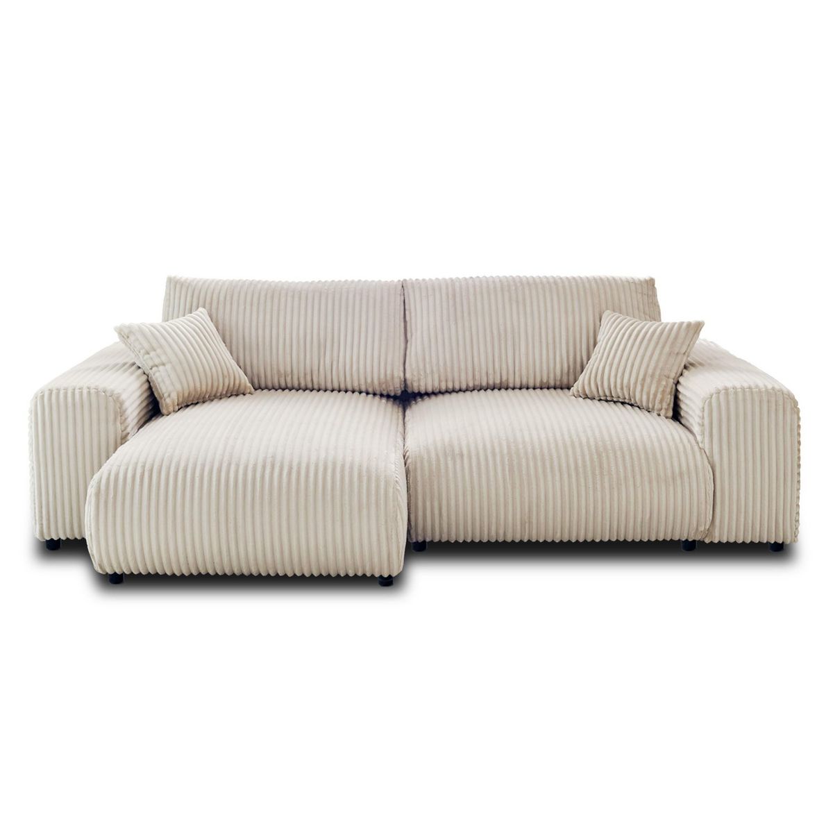 LISA DESIGN Garance - canapé d'angle réversible - 4 places - en velours côtelé grosses côtes