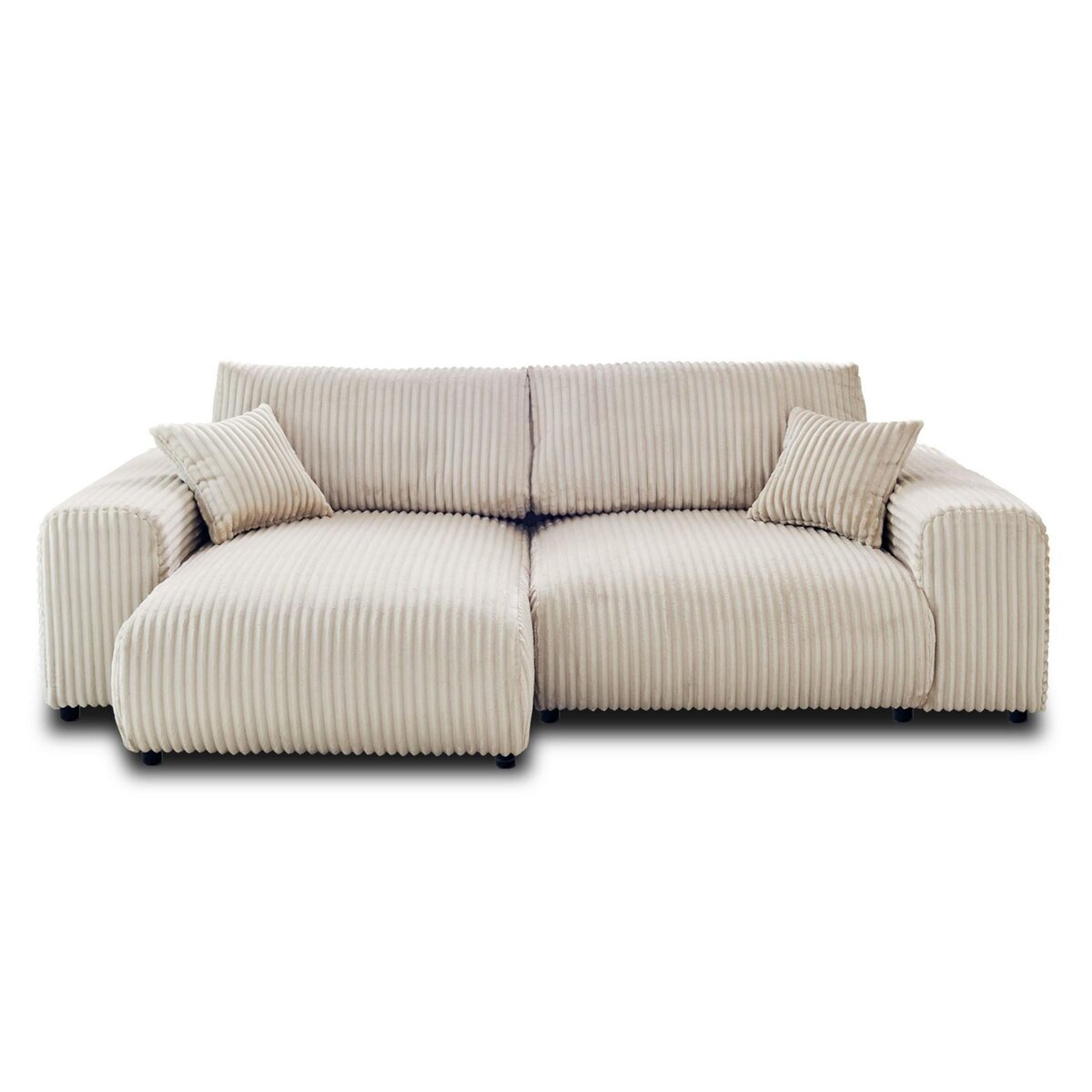 LISA DESIGN Garance - canapé d'angle réversible - 4 places - en velours côtelé grosses côtes