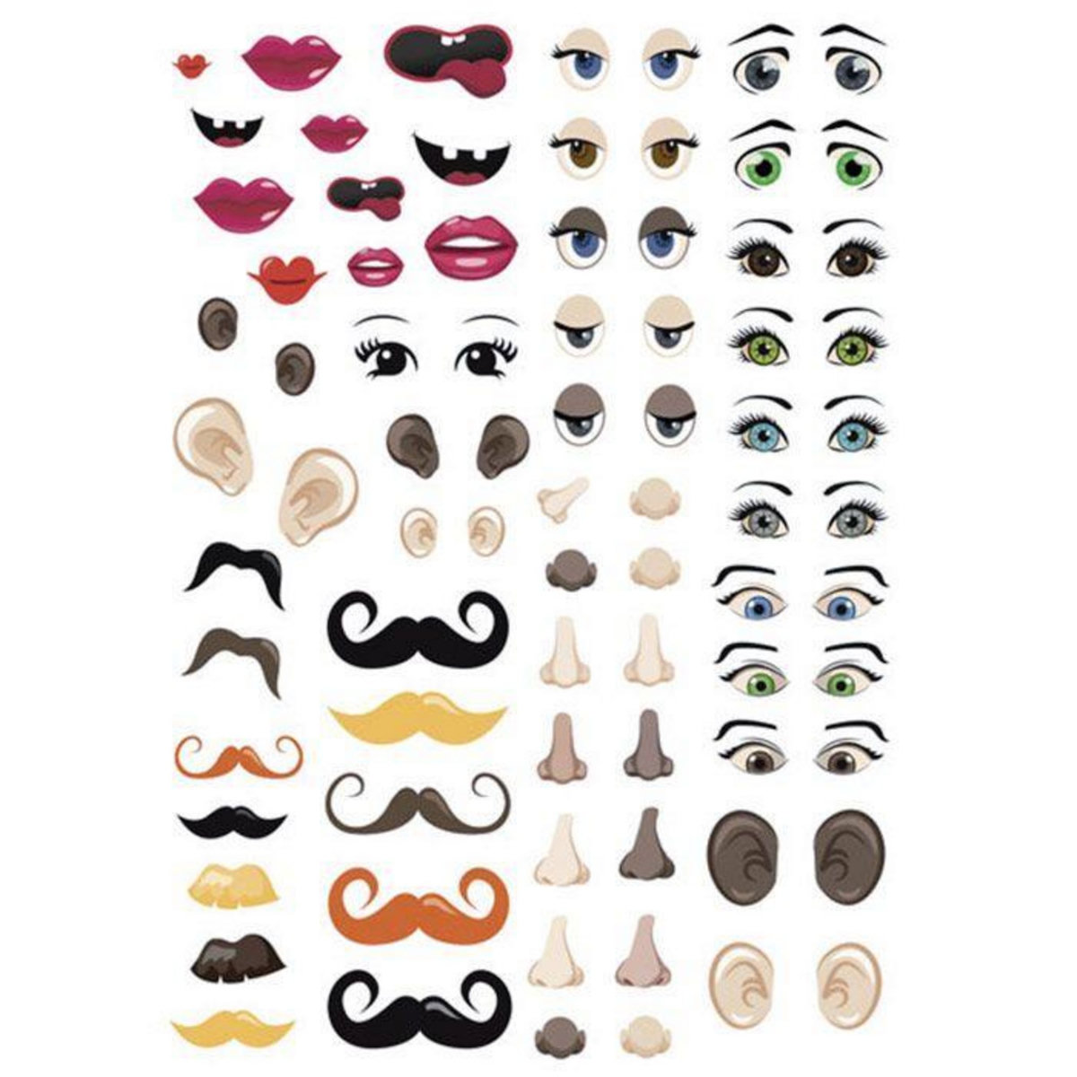 Graine créative 124 gommettes adhésives - yeux et visage