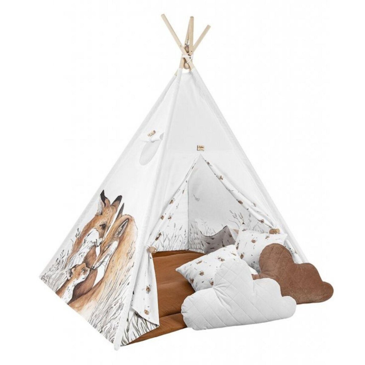 Tipi enfant ours avec coussins