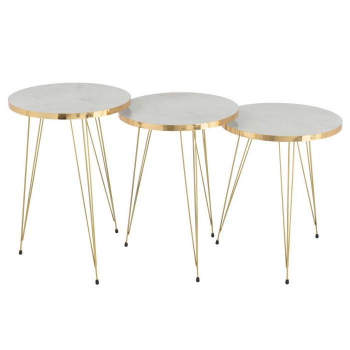 Paris Prix Lot de 3 Tables d'Appoint  Lottie  56cm Blanc
