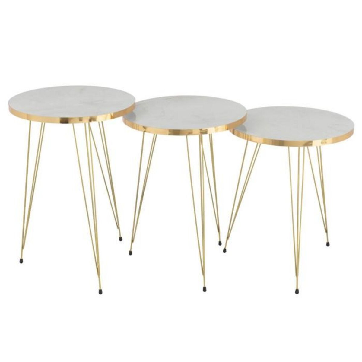 Paris Prix Lot de 3 Tables d'Appoint  Lottie  56cm Blanc