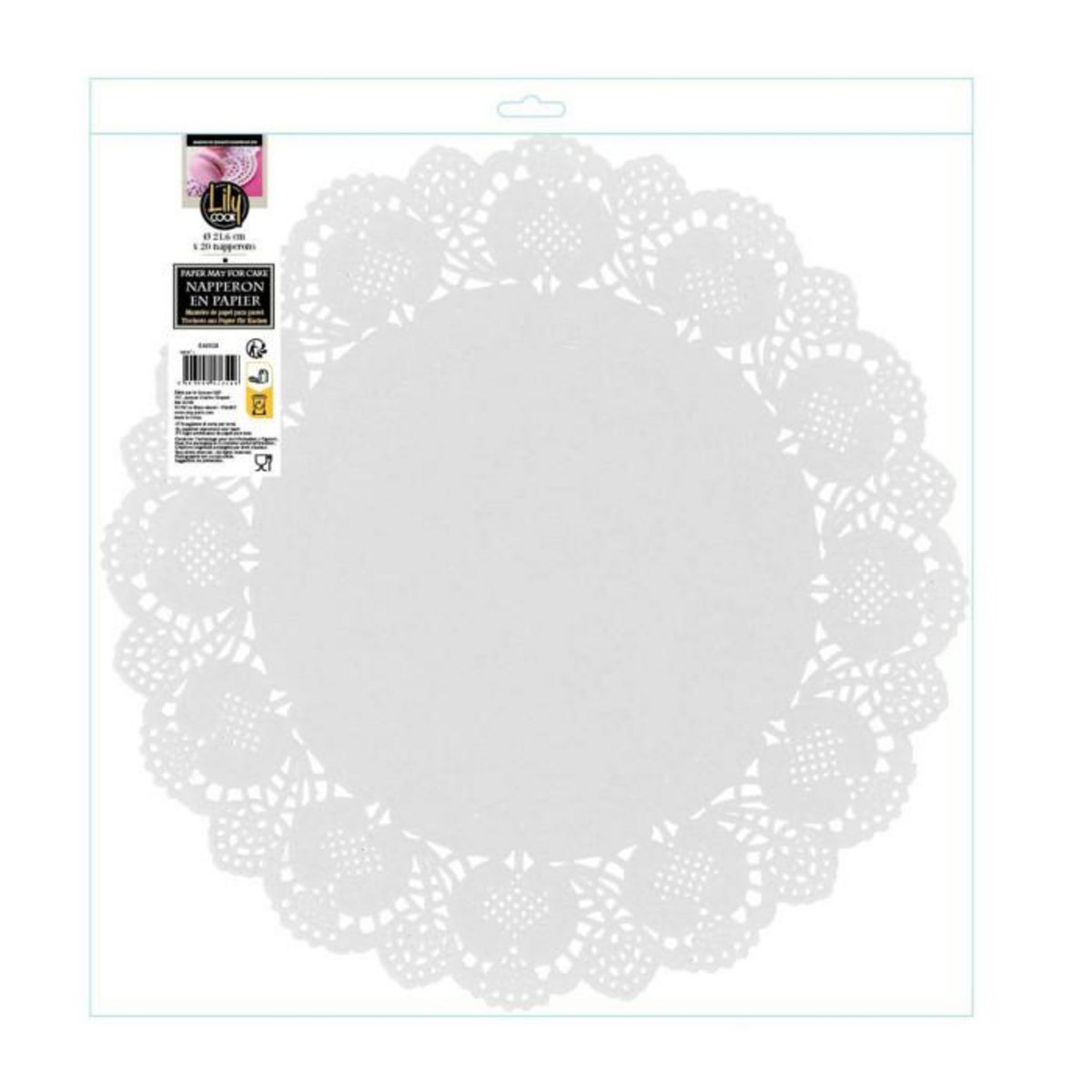 Paris Prix Lot de 20 Napperons  Lily Cook  26cm Blanc