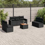 Voir la diapositive 1 : VIDAXL Salon de jardin 8 pcs avec coussins noir resine tressee
