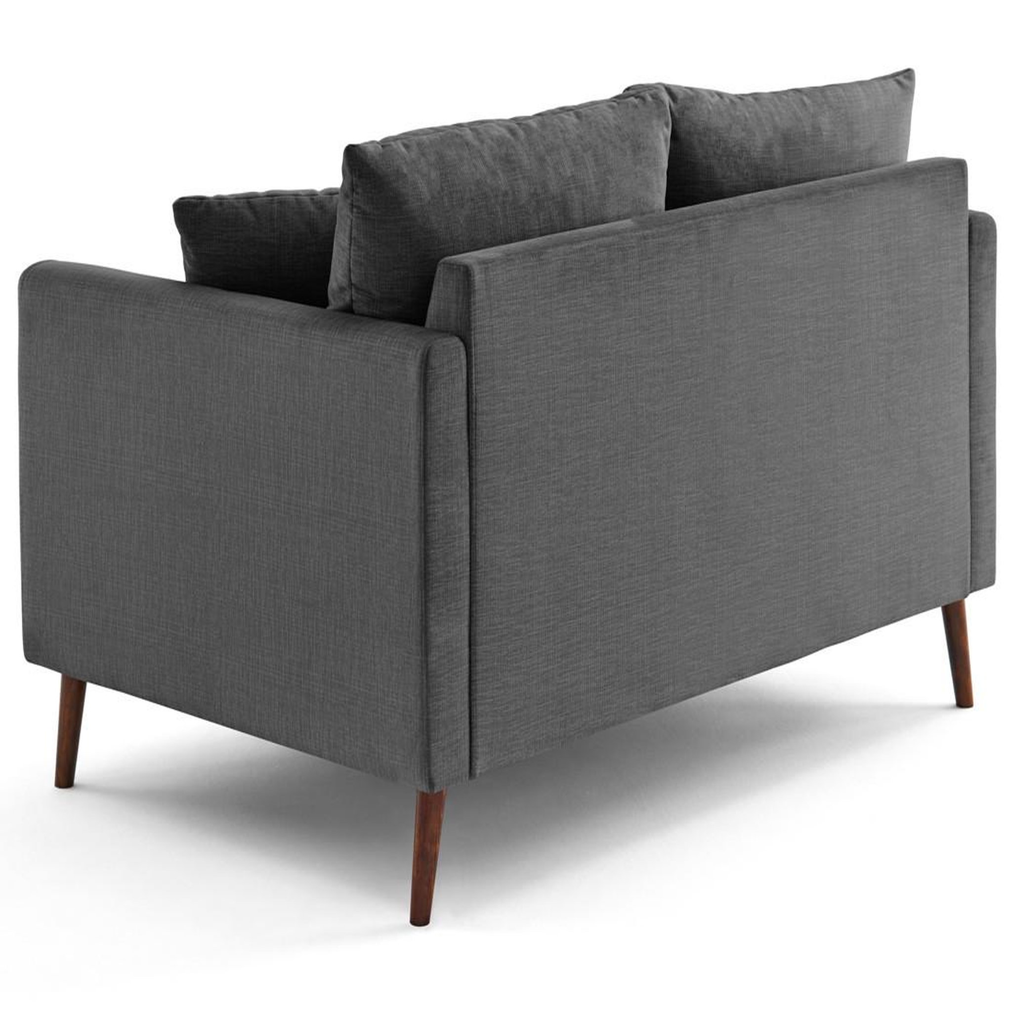 Voir la diapositive 6 : LISA DESIGN Ostrava - canapé droit 2 places en velours pieds en bois