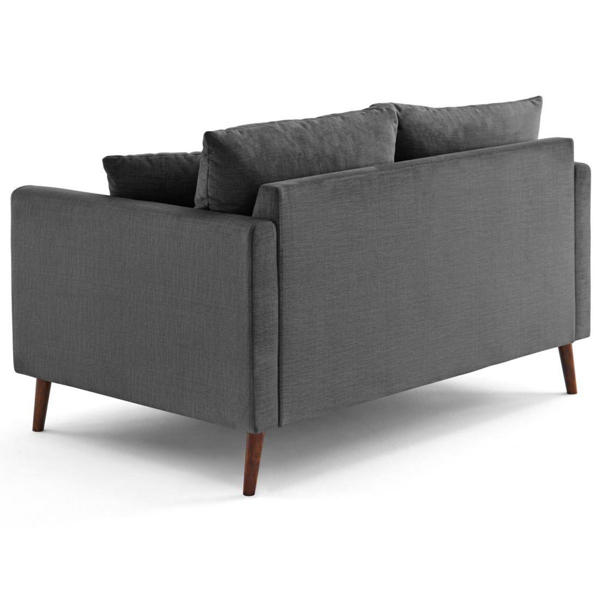 LISA DESIGN Ostrava - canapé droit 2 places en velours pieds en bois