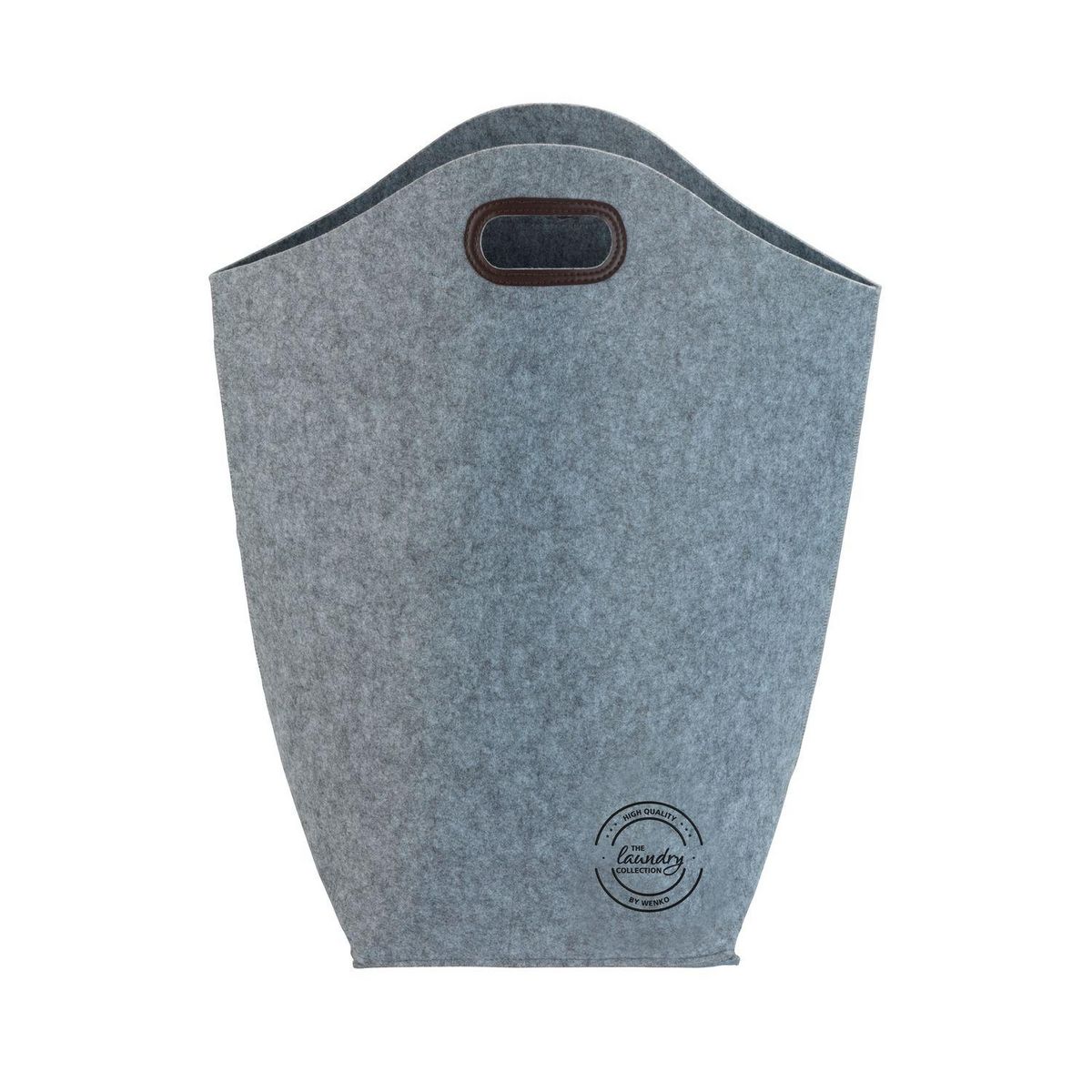 Wenko Panier à linge en feutrine Scandi - L. 45 x H. 60 cm - Gris
