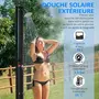 OUTSUNNY Douche solaire d'extérieur réservoir 35L pression max. 3,5 bar - mitigeur, grand pommeau orientable, robinet à pieds - PVC ABS noir