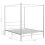 Voir la diapositive 6 : VIDAXL Cadre de lit a baldaquin sans matelas blanc 160x200 cm metal