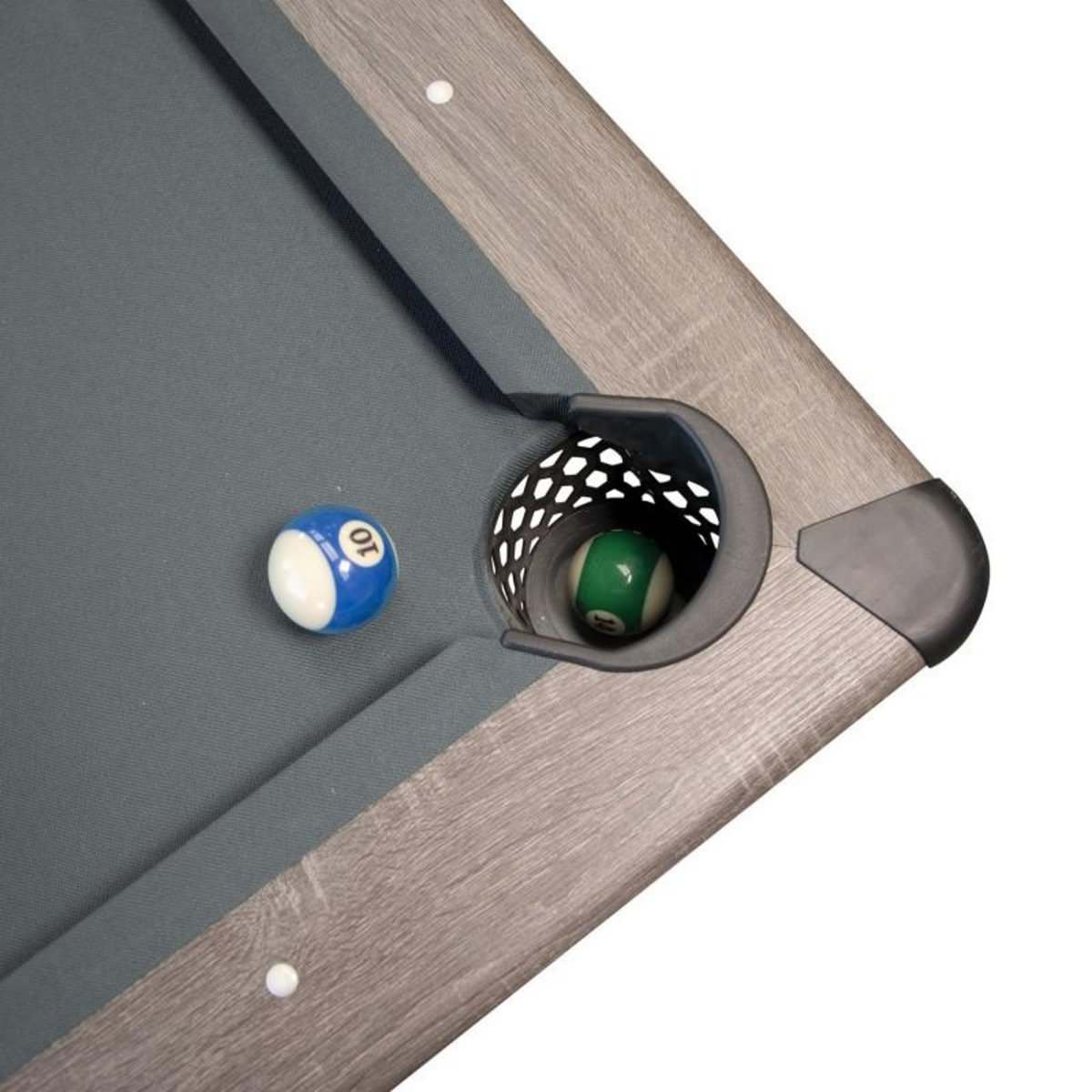 PLAY4FUN Billard Américain AMBIANCE 7Ft - 226,5 x 126,5 x 80 cm avec accessoires et plateau dînatoire - Gris