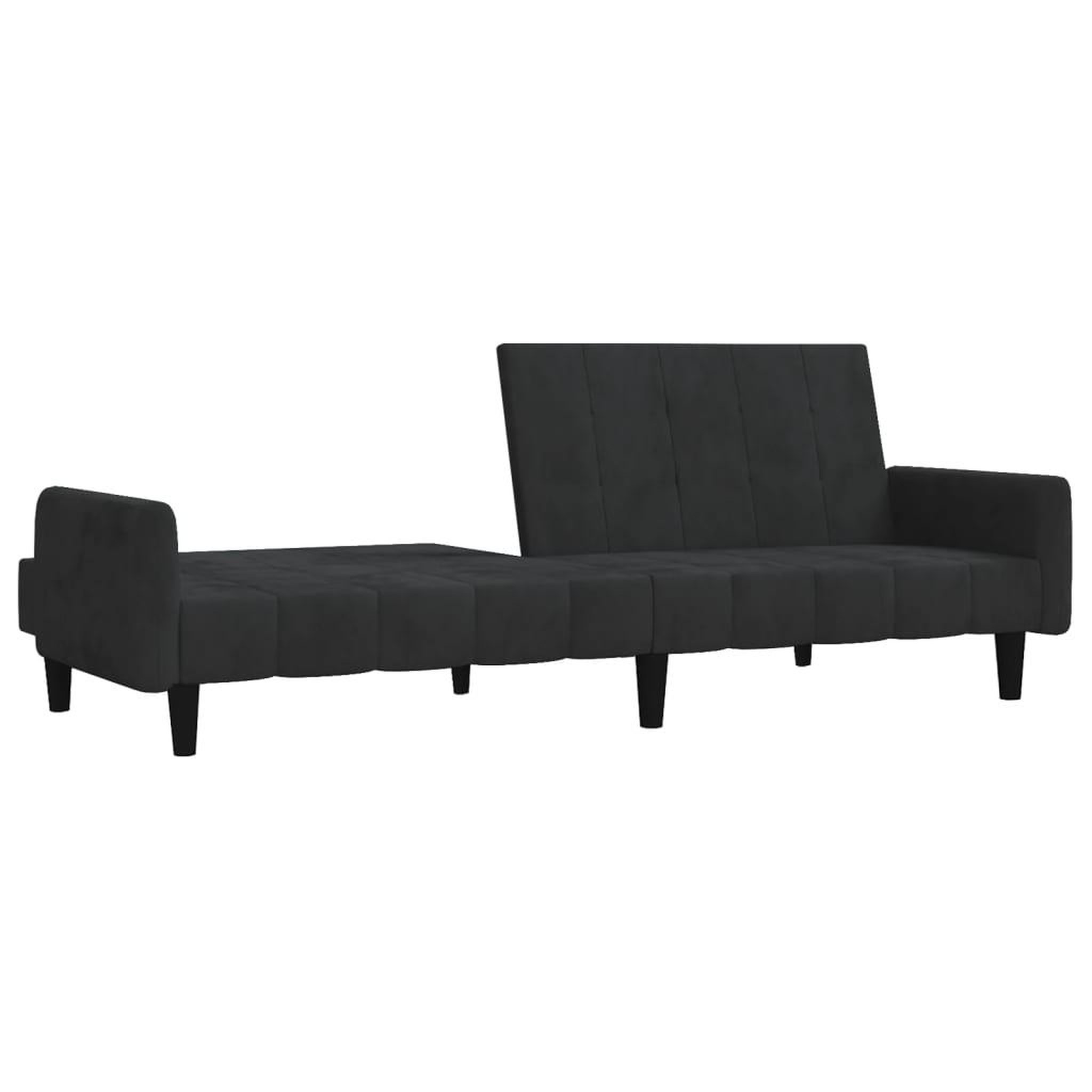 Voir la diapositive 4 : VIDAXL Canape-lit 2 places noir velours