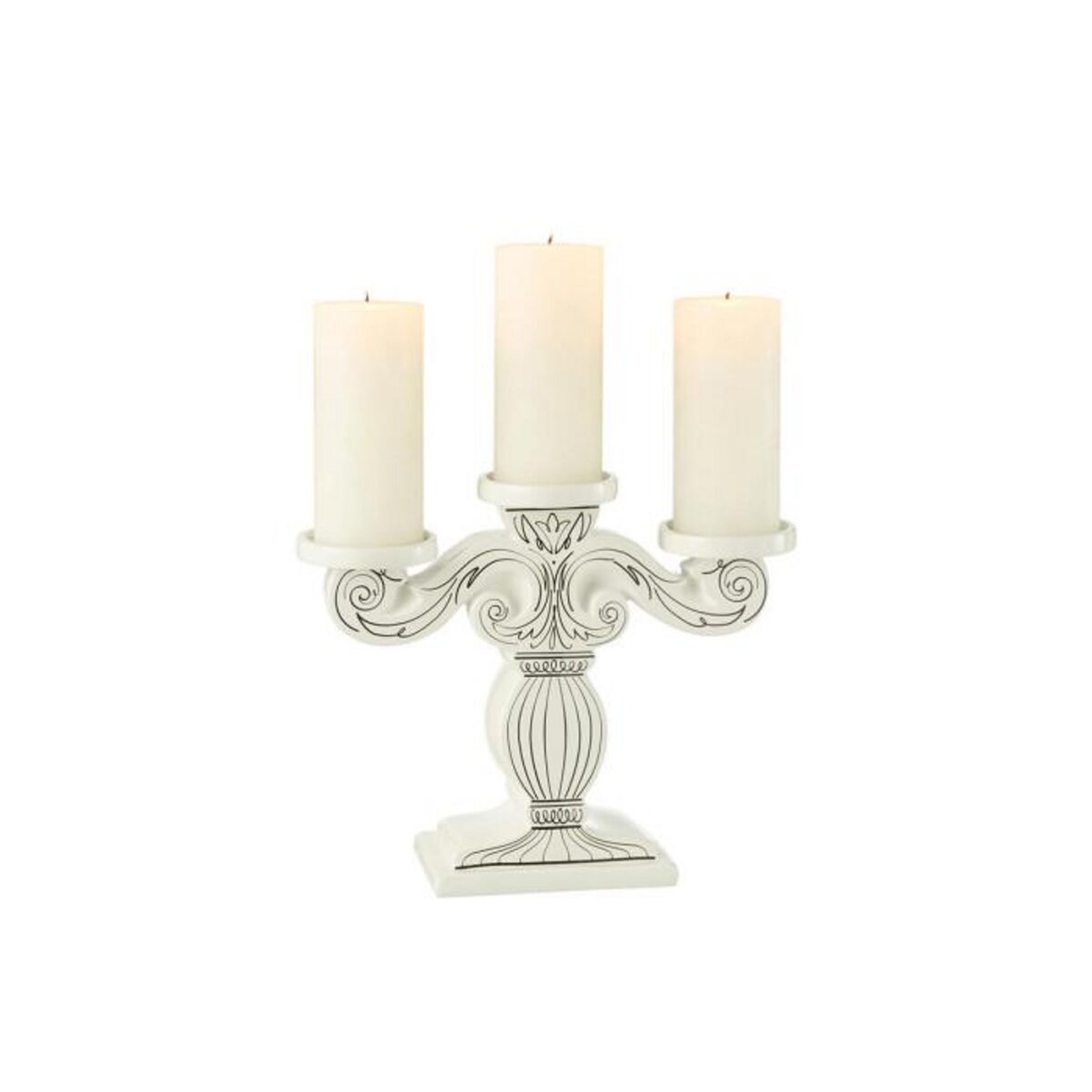 Paris Prix Chandelier 3 Branches  Dolomie  33cm Blanc