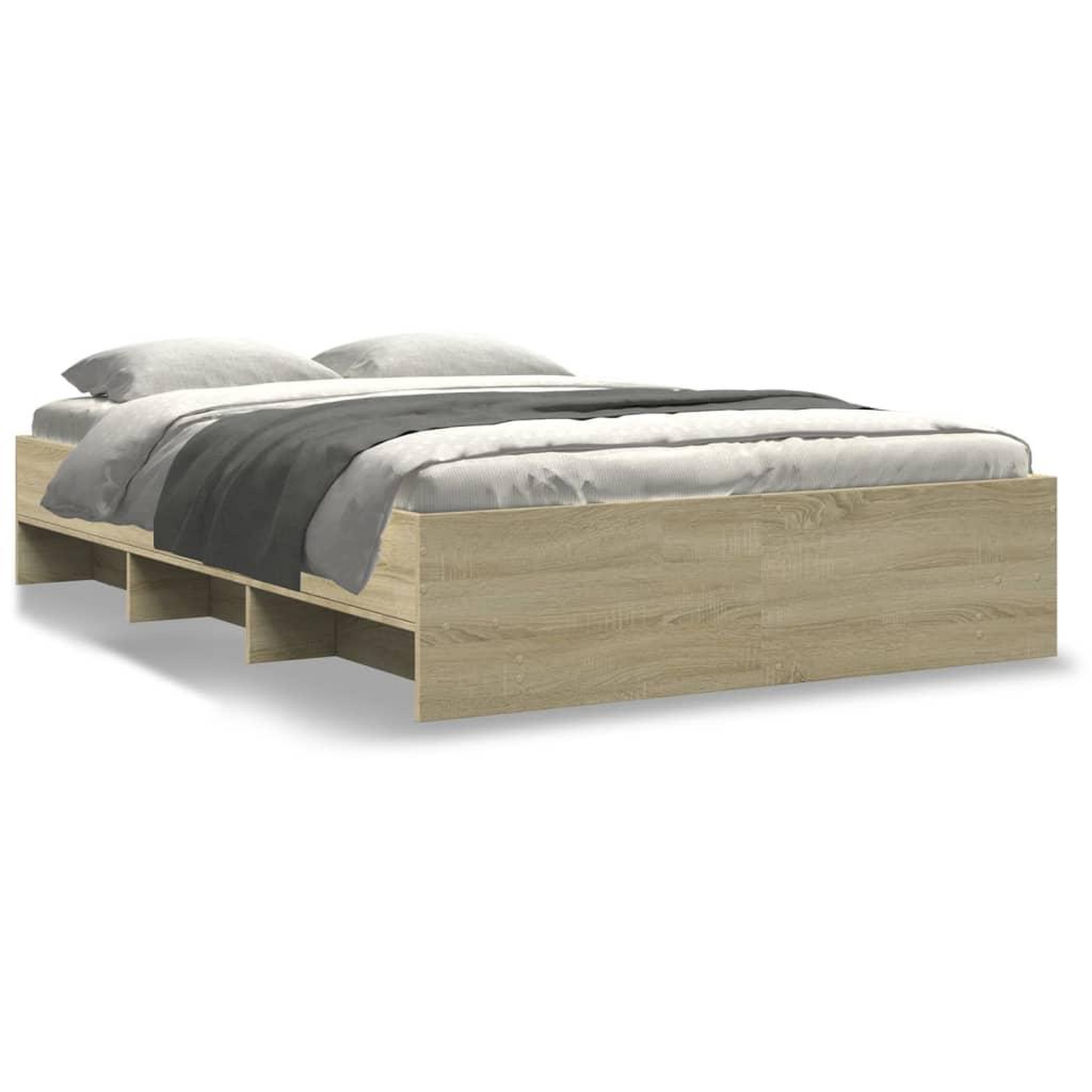Voir la diapositive 2 : VIDAXL Cadre de lit sans matelas chene sonoma 135x190 cm