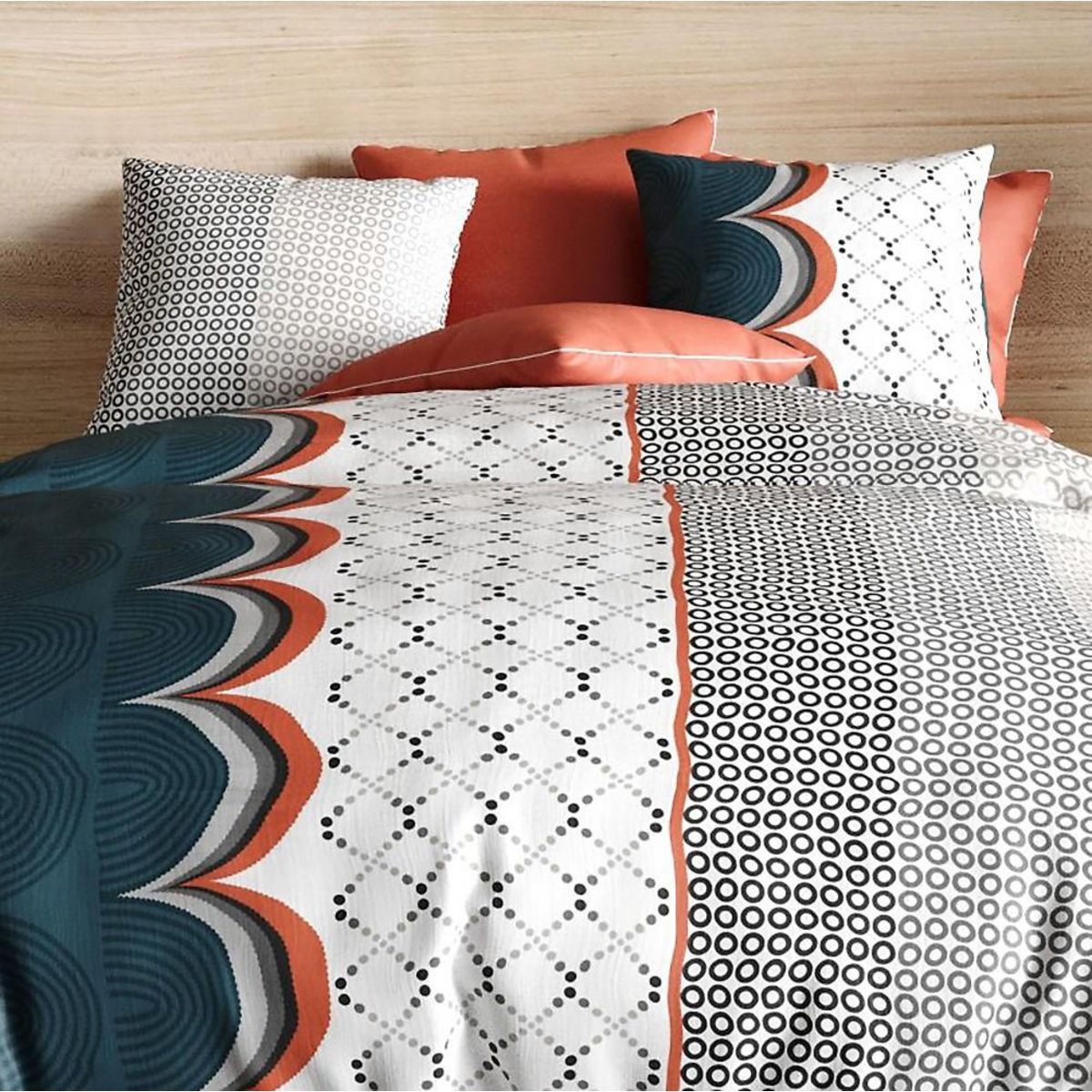 ATELIER DU COTON Parure housse de couette 100% coton 57fils antan